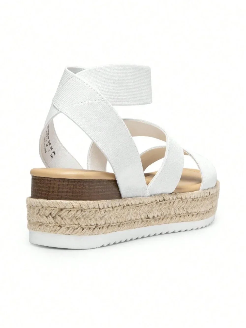 White Vacation Women's Wedges Open Toe Ankle Strap Espadrilles Platform Sandals